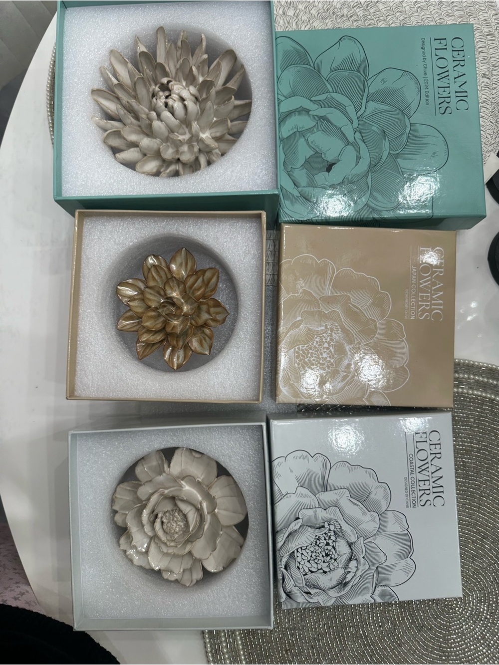 Ceramic Flowers Coastal Collection Wall Art - Cream Illustration - Picture 4 of 10